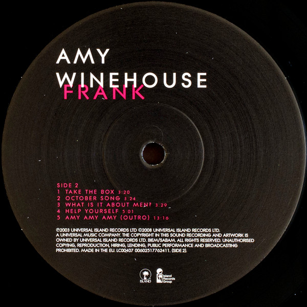 Виниловая пластинка Amy Winehouse - Frank LP - рис.4