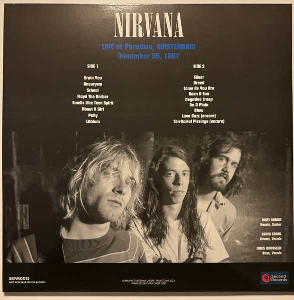Виниловая пластинка Nirvana - Live at Paradiso, Amsterdam - November 25, 1991 - Grey Marble LP - рис.1