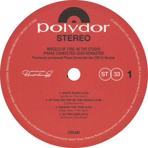 Виниловая пластинка Cream - Wheels Of Fire: In The Studio - 3LP - рис.9