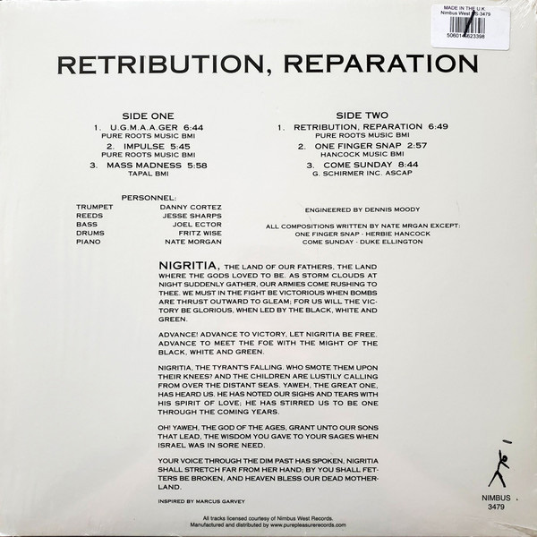 Виниловая пластинка Nate Morgan - Retribution, Reparation - (Pure Pleasure) LP - рис.1