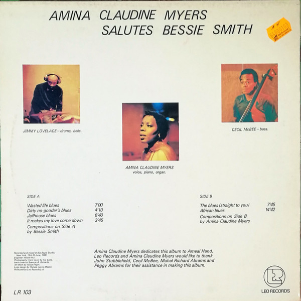 Виниловая пластинка Amina Claudine Myers - Salutes Bessie Smith LP - рис.1