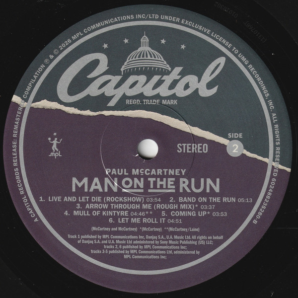 Виниловая пластинка Paul McCartney - Man On The Run OST LP - рис.3