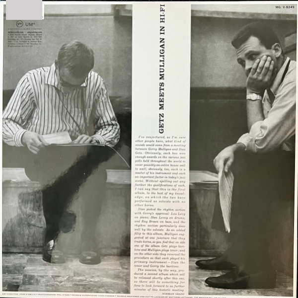 Виниловая пластинка Stan Getz Meets Gerry Mulligan – Getz Meets Mulligan In Hi-FI - LP - рис.1