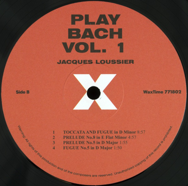 Виниловая пластинка Jacques Loussier; Christian Garros; Pierre Michelot - Play Bach No.1 - рис.3