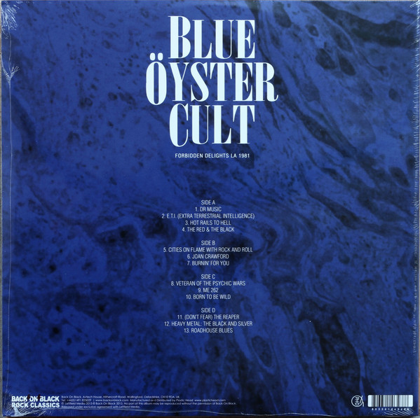 Виниловая пластинка Blue Oyster Cult - Forbidden Delights LA 1981 - рис.2