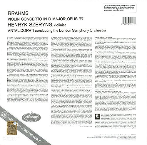 Виниловая пластинка Henryk Szeryng, Brahms, London Symphony, Antal Dorati – Violin Concerto LP - рис.1