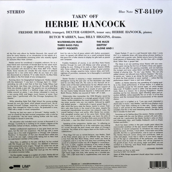 Виниловая пластинка Herbie Hancock – Takin Off LP - рис.1