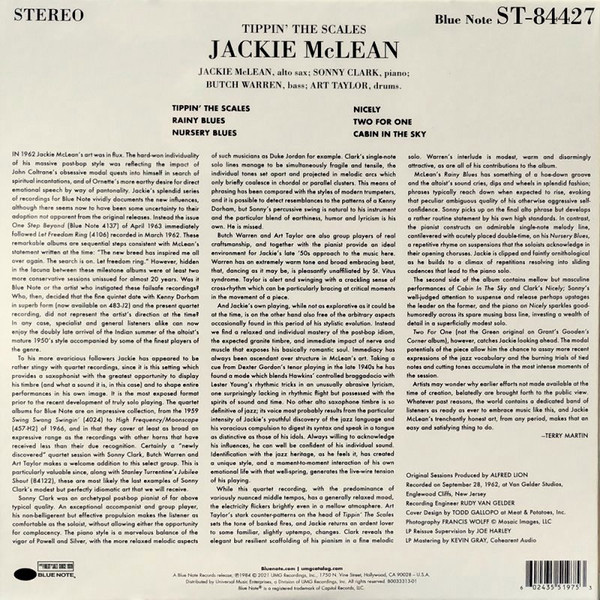 Виниловая пластинка Jackie McLean – Tippin The Scales LP - рис.3
