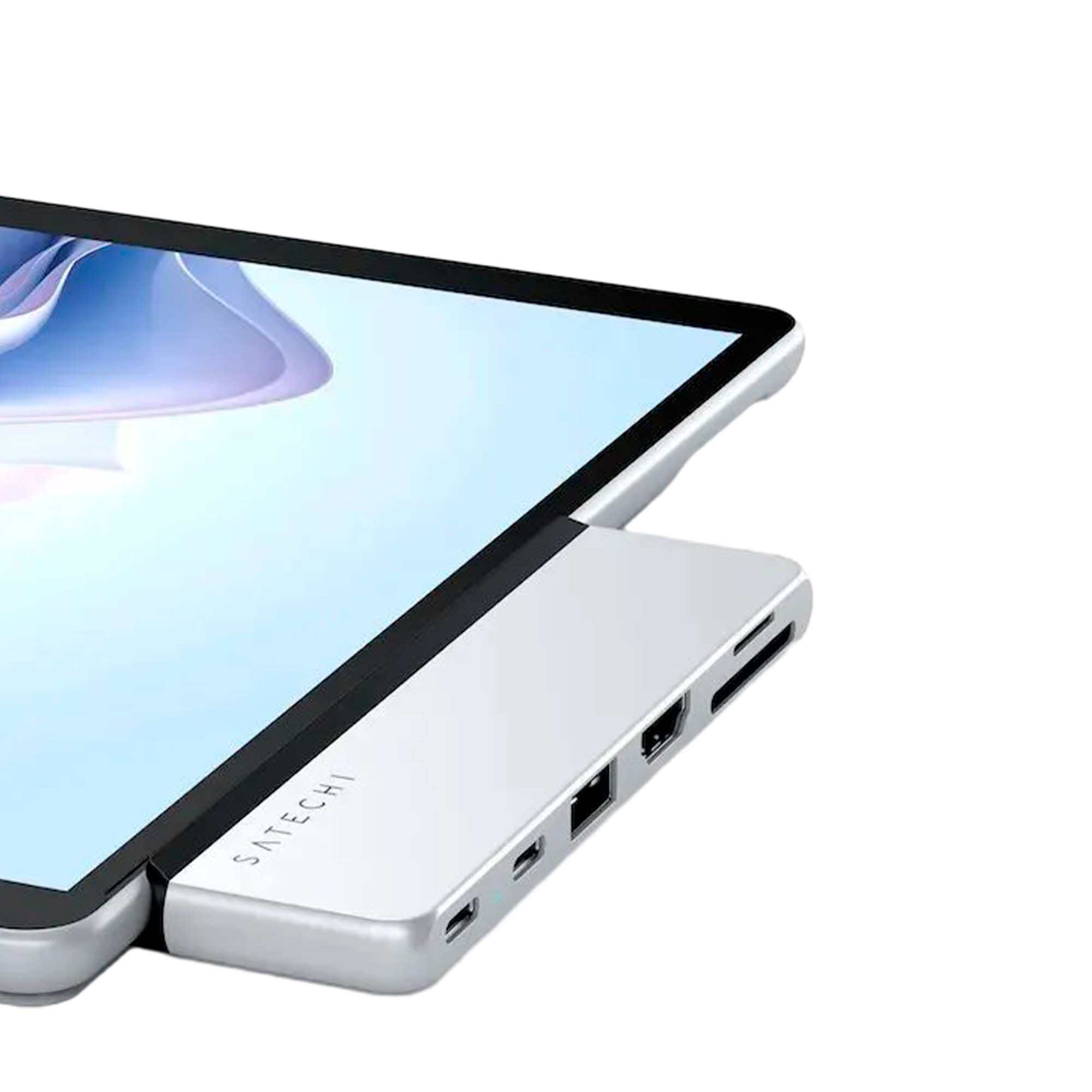 USB HUB Satechi Dual USB-C Hub For Surface Pro 9 Silver - фото 4