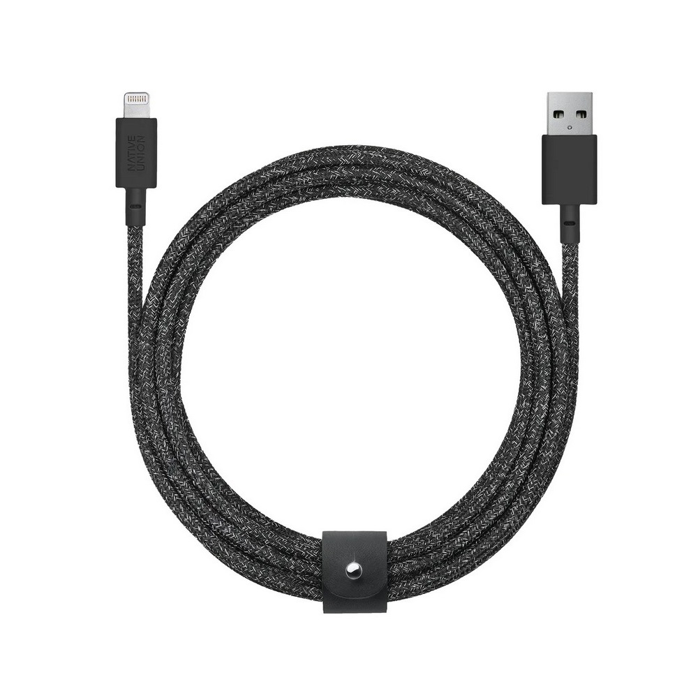 Кабель Native Union Belt USB - Lightning Cosmos Black 3m - фото 1
