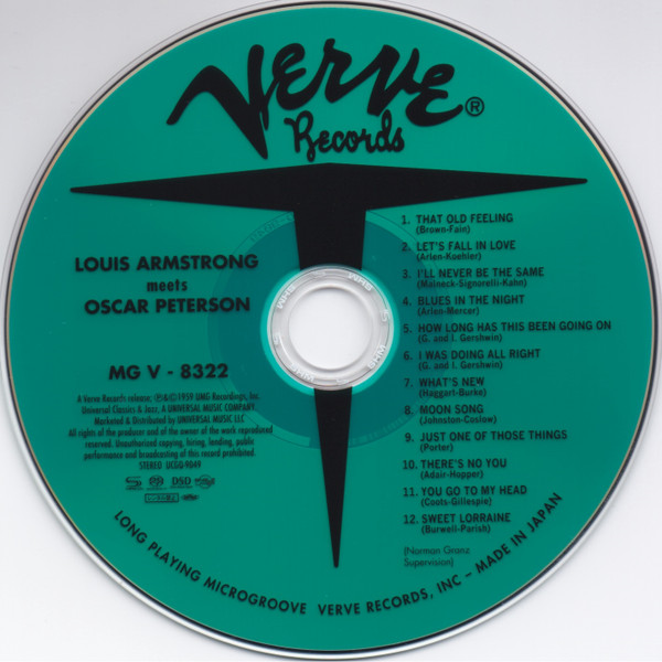 CD-диск Louis Armstrong, Oscar Peterson – Louis Armstrong Meets Oscar Peterson - SACD - рис.2