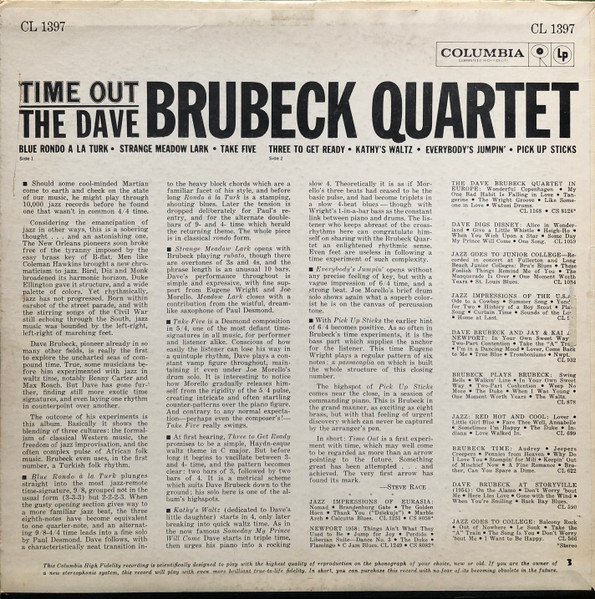 Виниловая пластинка Dave Brubeck – Time Out LP - рис.1