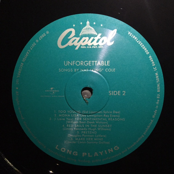 Виниловая пластинка Nat King Cole - Unforgettable LP - рис.2