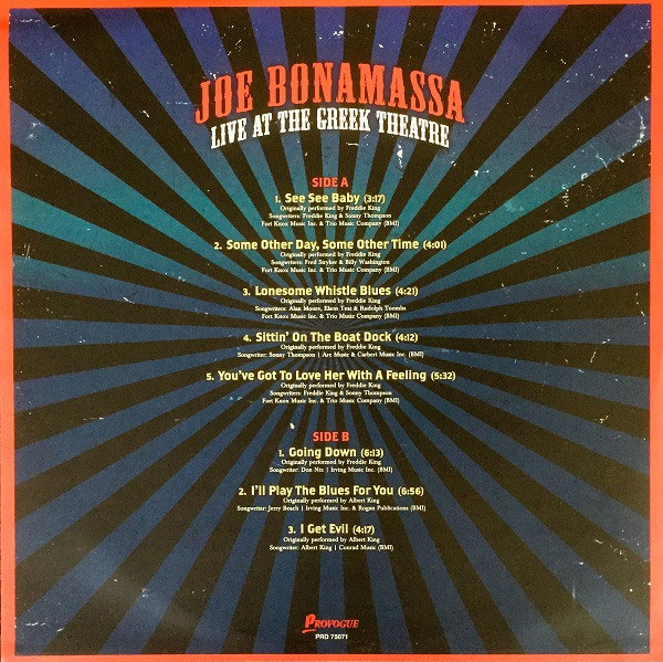 Виниловая пластинка Joe Bonamassa – Live At The Greek Theatre 3 LP - рис.9