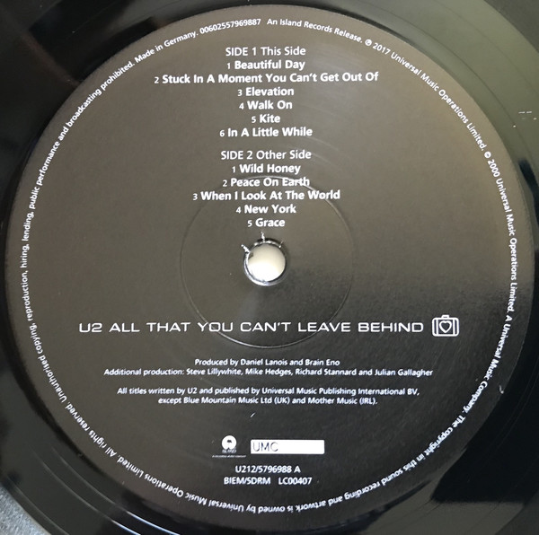 Виниловая пластинка U2 - All That You Can't Leave Behind - рис.2