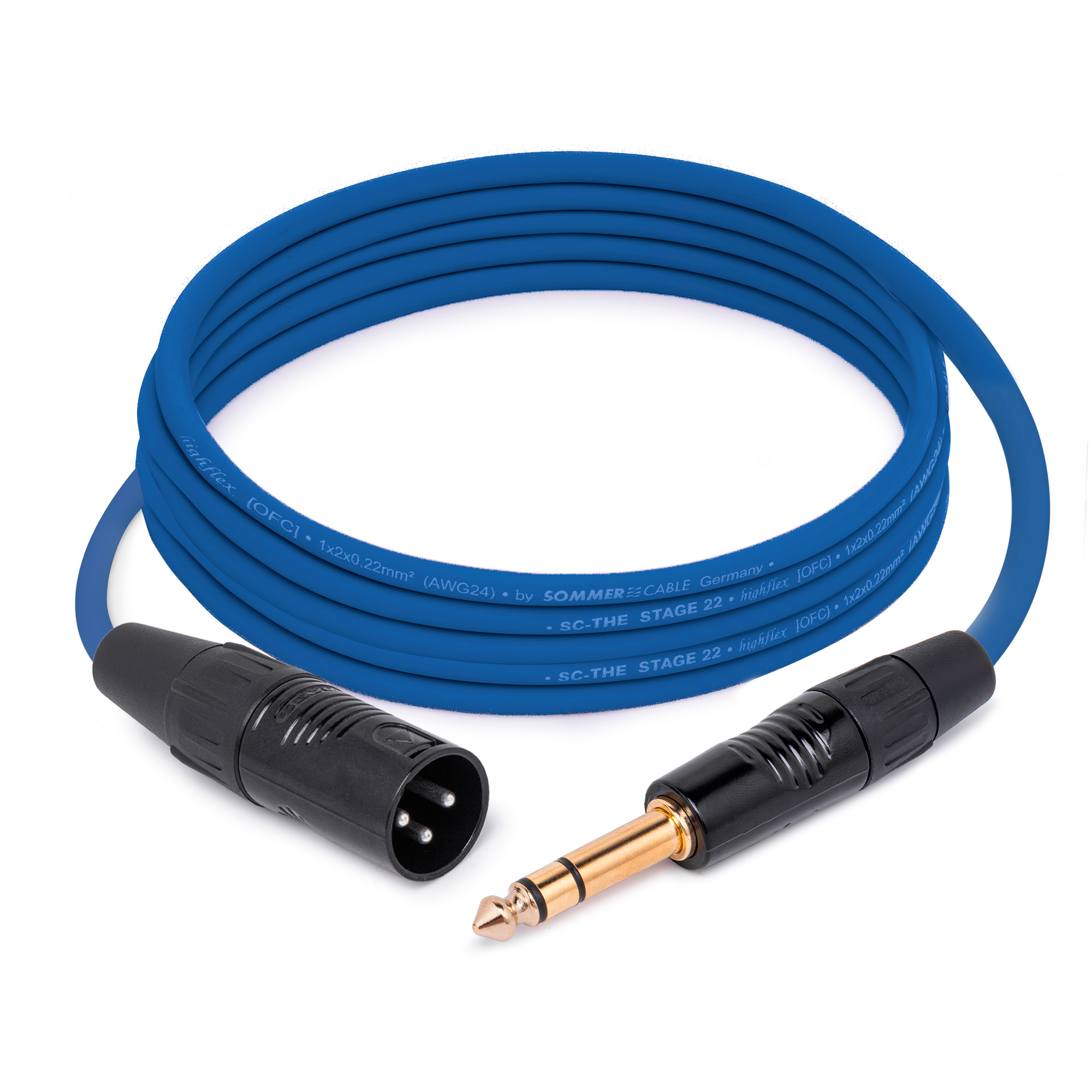 

Кабель HeadMade, Синий, Pro XLR-M - 6.3mm stereo Blue 3m