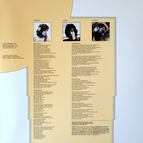 Виниловая пластинка Al Stewart - Year Of The Cat - рис.3