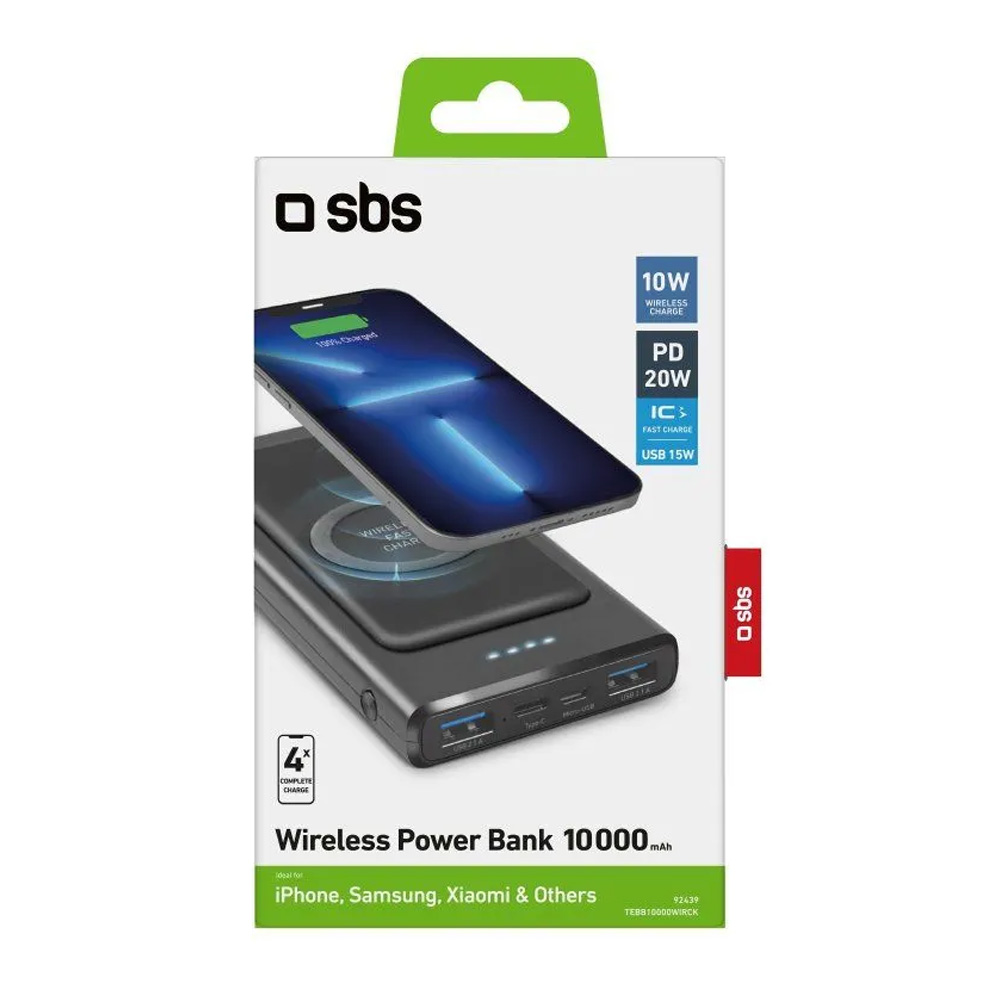 Портативный аккумулятор SBS 10.000 mAh 10W Black - фото 3