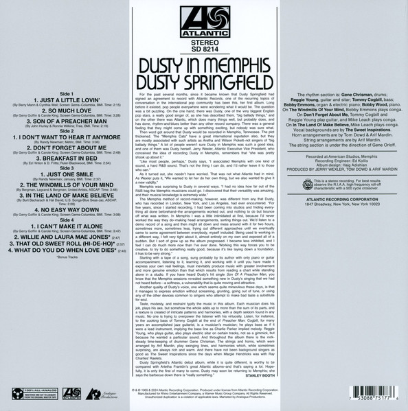 Виниловая пластинка Dusty Springfield – Dusty In Memphis - 2LP - рис.1