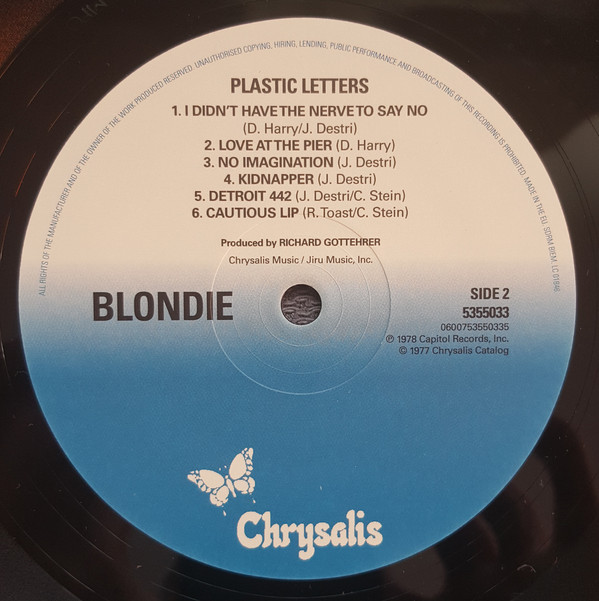 Виниловая пластинка Blondie - Plastic Letters (2015) - рис.3