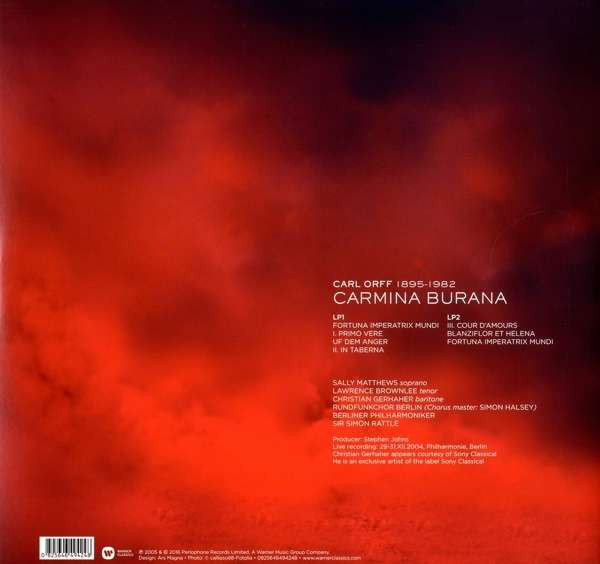 Виниловая пластинка Carl Orff; Simon Rattle; Berliner Philharmoniker; Sally Matthews; Lawrence Brownlee; Christian Gerhaher - Carmina Burana - рис.1