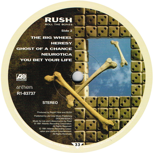 Виниловая пластинка Rush - Roll The Bones - рис.3