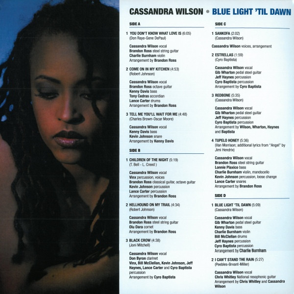 Виниловая пластинка Cassandra Wilson – Blue Light Til Dawn (Pure Pleasure) 2LP - рис.1
