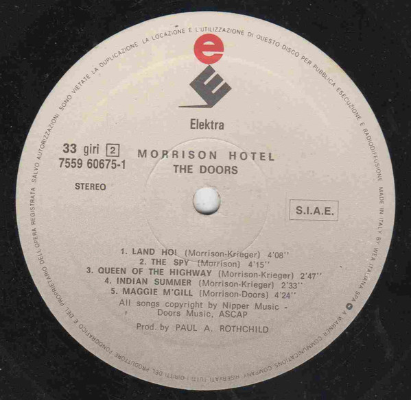 Виниловая пластинка The Doors - Morrison Hotel LP - рис.3