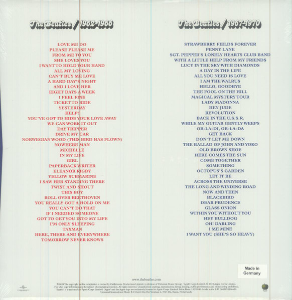 Виниловая пластинка The Beatles – 1962-1966, 1967-1970 (Half Speed) 3LP - рис.1