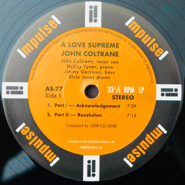 Виниловая пластинка John Coltrane - A Love Supreme - (Acoustic Sounds) LP - рис.1