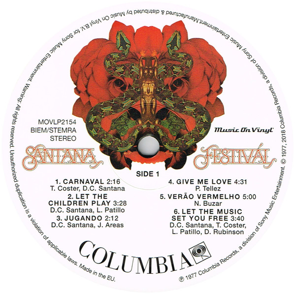 Виниловая пластинка Santana - Festival - рис.2