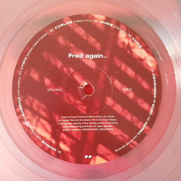 Виниловая пластинка Fred again.. - Actual Life (April 14 - December 17 2020) (Clearl) LP - рис.4
