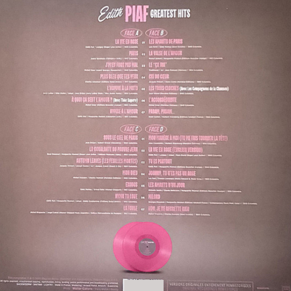 Виниловая пластинка Edith Piaf – Greatest Hits (coloured) - 2LP - рис.1