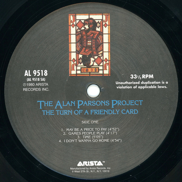 Виниловая пластинка The Alan Parsons Project - The Turn Of A Friendly Card - рис.1