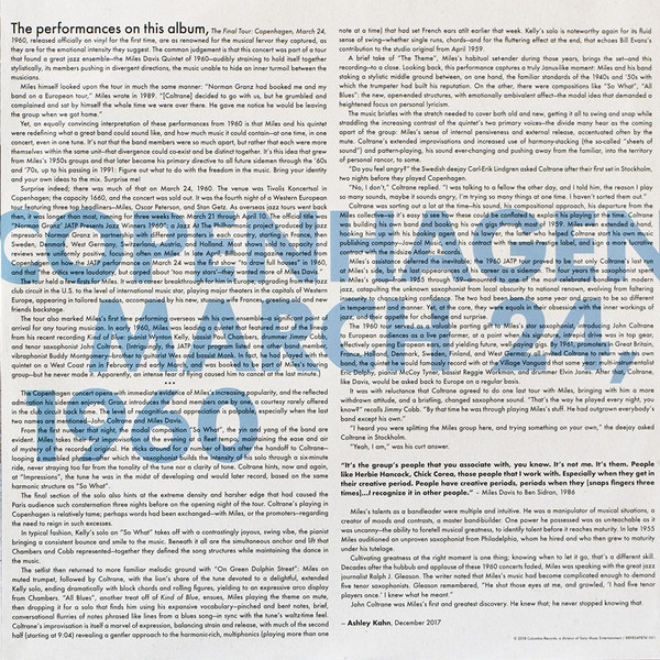 Виниловая пластинка Miles Davis; John Coltrane - The Final Tour: Copenhagen, March 24, 1960 - рис.3