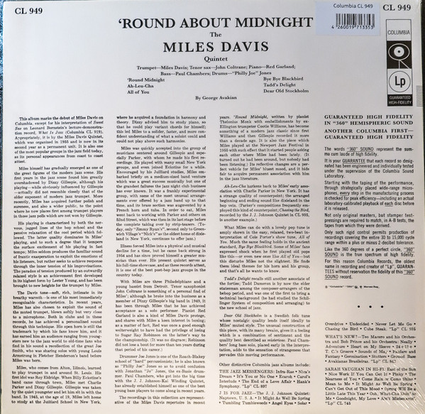 Виниловая пластинка Miles Davis - Round About Midnight - рис.3