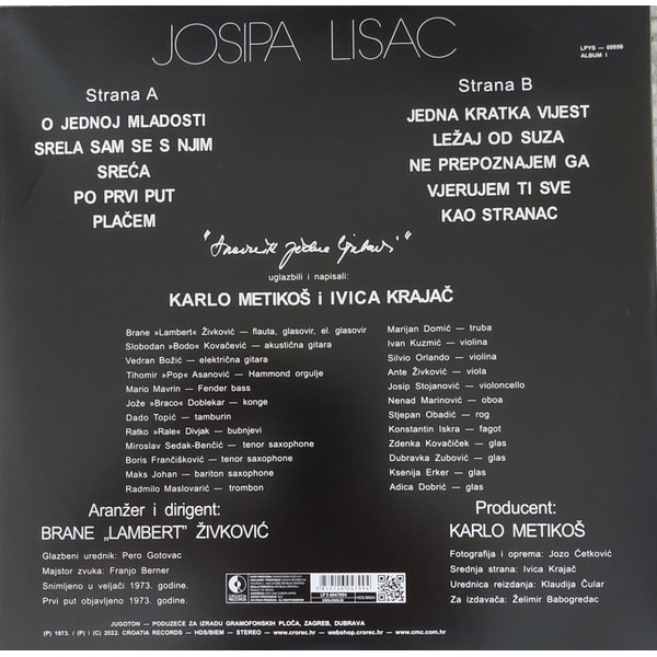 Виниловая пластинка Josipa Lisac – Dnevnik Jedne Ljubavi LP - рис.1