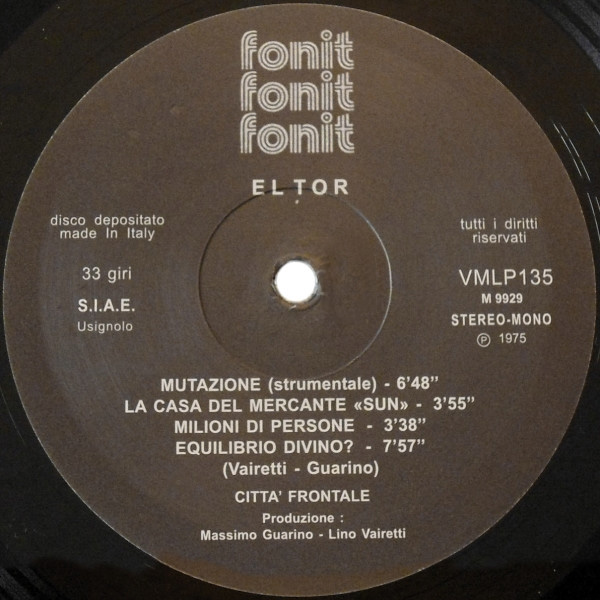 Виниловая пластинка Citta Frontale – El Tor LP - рис.3