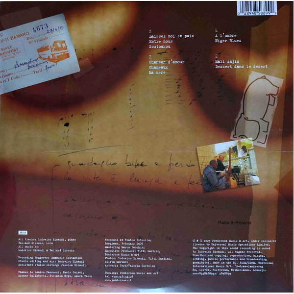 Виниловая пластинка Ludovico Einaudi Ballake Sissoko – Diario Mali Coloured LP - рис.1