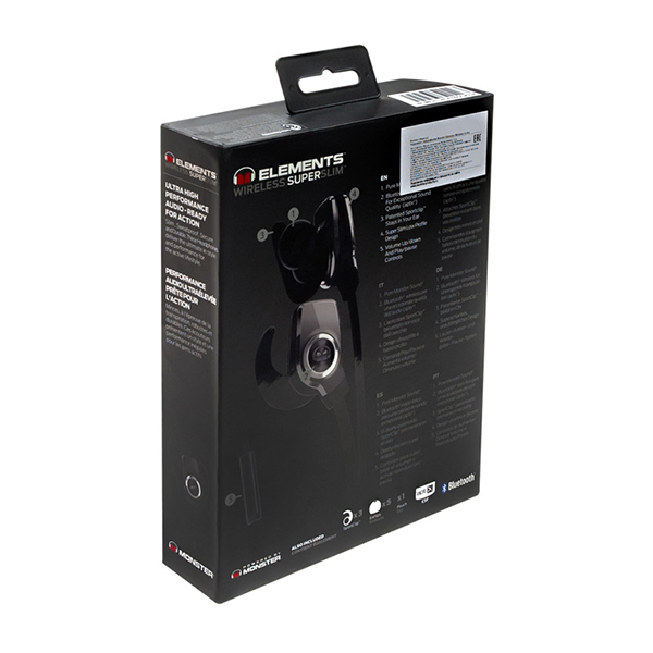 Беспроводные наушники Monster Elements Wireless In-Ear Black Slate - рис.2