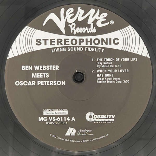 Виниловая пластинка Ben Webster Meets Oscar Peterson – Ben Webster Meets Oscar Peterson - 2LP - рис.3