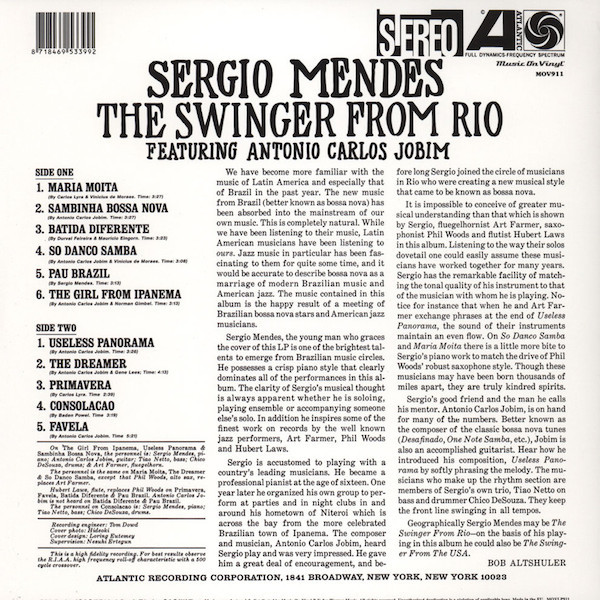 Виниловая пластинка S?rgio Mendes - The Swinger From Rio - рис.1