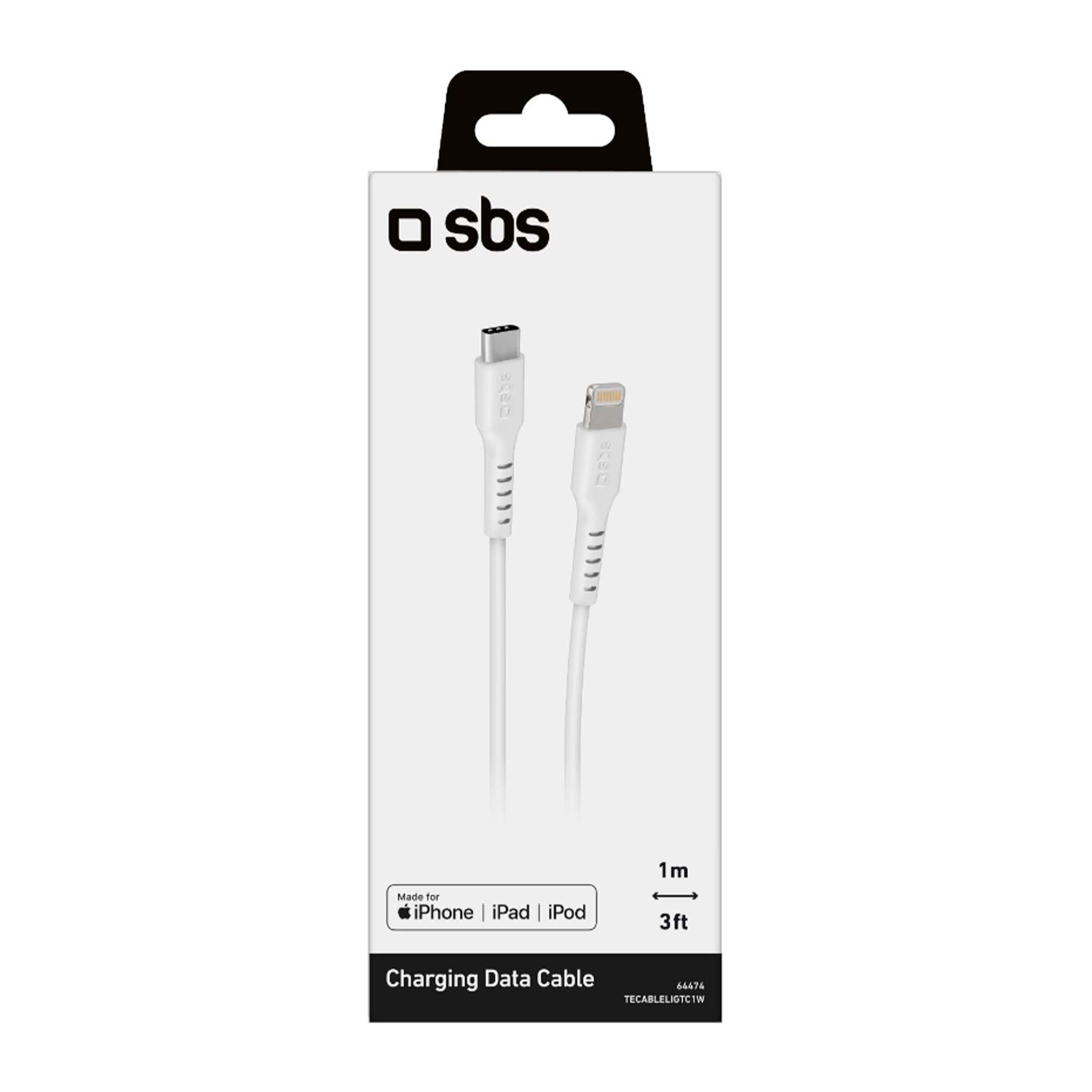 Кабель SBS USB-C - Lightning 1m White - фото 4