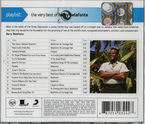 CD-диск HARRY BELAFONTE THE VERY BEST OF CD - рис.1
