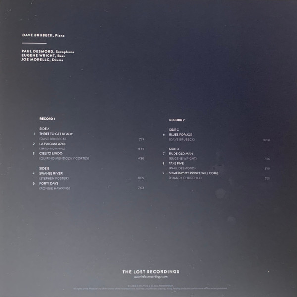 Виниловая пластинка Dave Brubeck Quartet – Live At The Kurhaus 1967 - Analogue 2LP - рис.1
