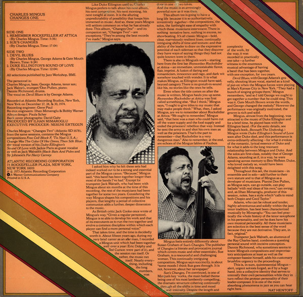 Виниловая пластинка CHARLES MINGUS CHANGES ONE LP - рис.1