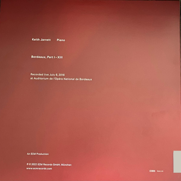 Виниловая пластинка Keith Jarrett - Bordeaux Concert - 2LP - рис.4