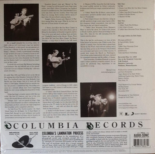 Виниловая пластинка Bob Dylan - Bob Dylan In Concert Brandeis University 1963 - рис.2