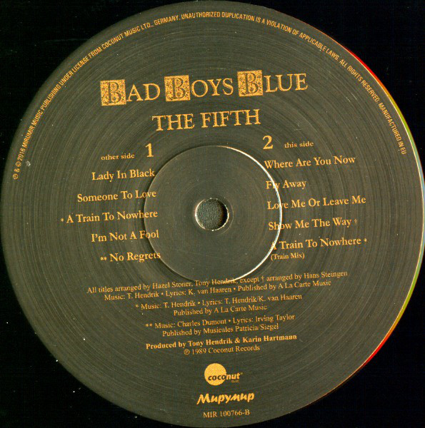 Виниловая пластинка Bad Boys Blue - The Fifth - рис.3