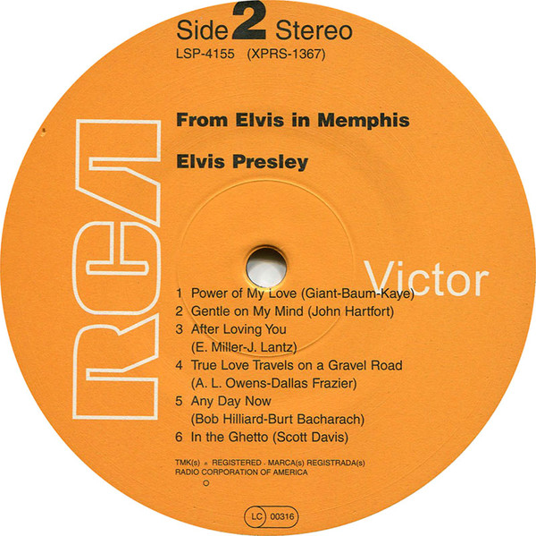 Виниловая пластинка Elvis Presley - From Elvis In Memphis - рис.3